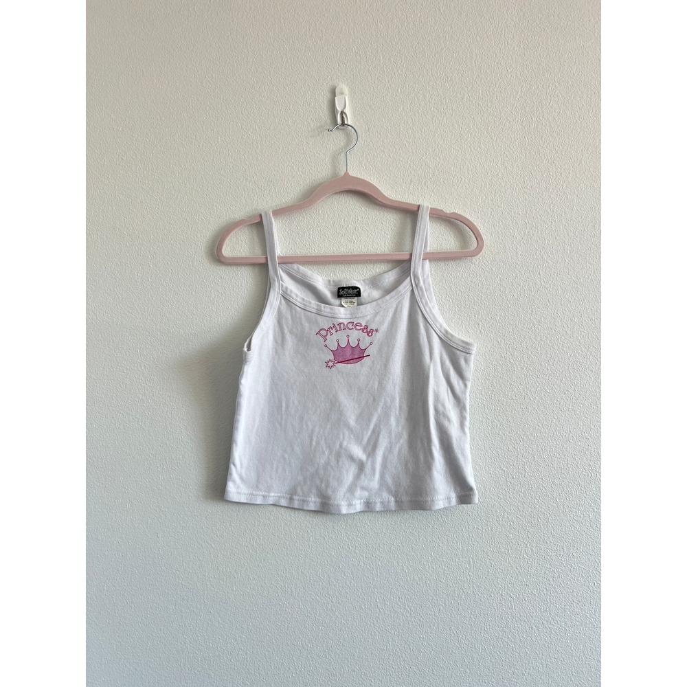 Vintage 90's Softwear Princess Cotton Off-White Sleep Tank L Y2K Coquette Soft